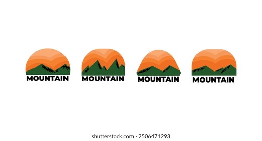 Mountain logo minimalist ,logo adventure hiking .Set of abstract mountain logo modern design template. Vector illustration