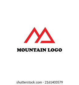 Mountain logo with minimalist design and look like M and M