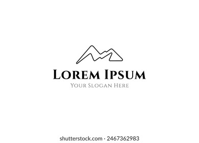 mountain logo in a minimalist linear design style