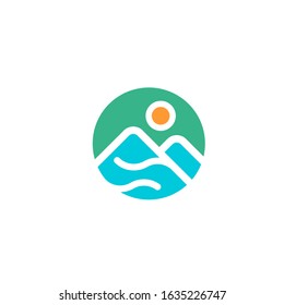 mountain logo modern sign template