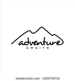 mountain logo Modern simple corporate outline, vector for adventure or sport design template