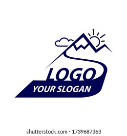 Logo de la montaña, diseño moderno del logo del vector de montaña. Ilustración del vector