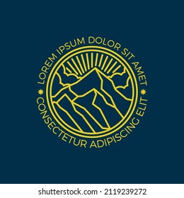 Mountain logo. Modern vector illustration suitable for travel, adventure, or sports logo. Flat color with the line art style