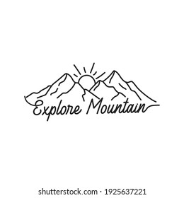 mountain logo and mono line concept