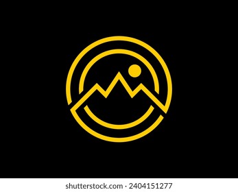 Mountain logo. monogram mountain logo icon. mountain logo in a modern style