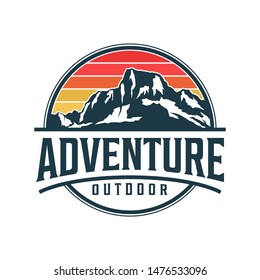 Mountain logo monogram style - outdoor wildlife nature everest rocky