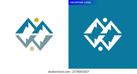 Mountain logo. Mountains, landscape. Icon symbol design template EPS 10.	