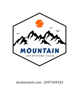 Mountain logo. Nature adventurer logo. Illustration, T-shirt design, poster