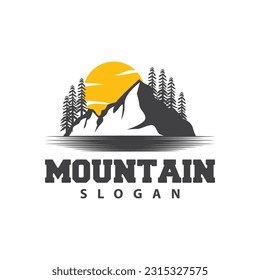 Mountain Logo, Nature Landscape Vector, Premium Elegant Simple Design, Illustration Symbol Template Icon