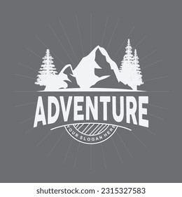 Logotipo de montaña, vectores de paisajes naturales, diseño simple premium elegante, icono de plantilla de símbolos de ilustración