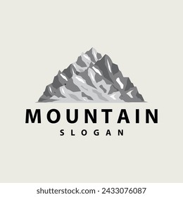 Logo De Montaña, Vector De Paisaje Natural, Diseño Simple Elegante Premium, Icono De Plantilla De Símbolo De Ilustración