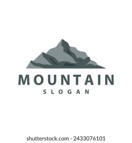 Logo De Montaña, Vector De Paisaje Natural, Diseño Simple Elegante Premium, Icono De Plantilla De Símbolo De Ilustración