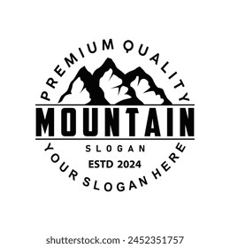 Mountain Logo, Nature Landscape Vector, Premium Elegant Simple Design, Illustration Symbol Template Icon