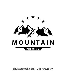 Berglogo, Natur Landschaft Vektorgrafik, Premium Elegantes schlichtes Design, Illustration Symbol Vorlage Symbol