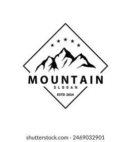 Mountain Logo, Nature Landscape Vector, Premium Elegant Simple Design, Illustration Symbol Template Icon