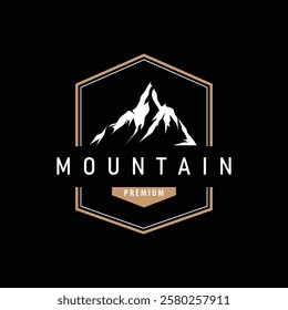 Mountain Logo, Nature Landscape Vector, Premium Elegant Simple Design, Illustration Symbol Template Icon