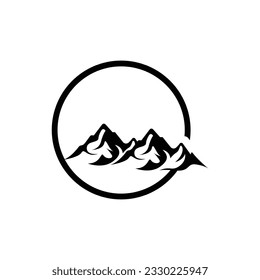 Mountain Logo, Nature Landscape View Design, Climbers And Adventure, Template Illustration