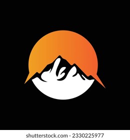 Mountain Logo, Nature Landscape View Design, Climbers And Adventure, Template Illustration