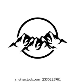 Mountain Logo, Nature Landscape View Design, Climbers And Adventure, Template Illustration