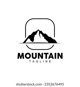 Mountain Logo, Nature Landscape View Design, Climbers And Adventure, Template Illustration