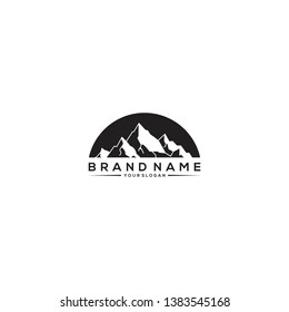 mountain logo with negative space effect