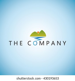 mountain logo on background