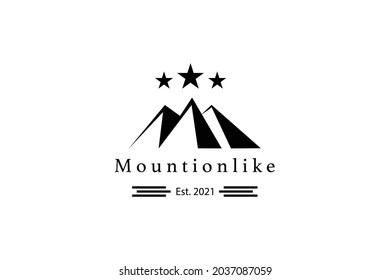 Mountain Logo On The Way To A High Cliff.