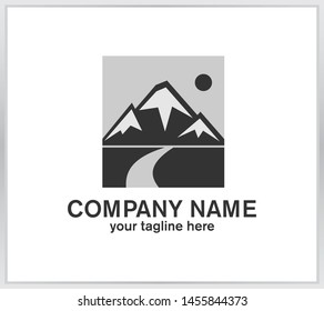 Mountain logo on white background. mountain icon for adventure logos