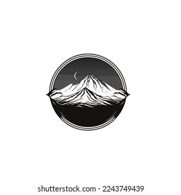 Mountain logo on a white background. Flat vector illustration