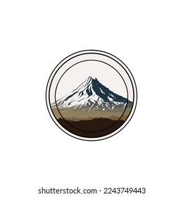 Mountain logo on a white background. Flat vector illustration