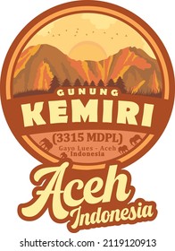 Mountain Logo. The mountain originating from Indonesia (Aceh) is named Mount Kemiri. with a height of 3,315 meters.