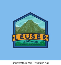 Mountain Logo. The mountain originating from Indonesia (Aceh) is named Mount Leuser. with a height of 3,466 meters.