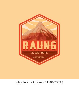Mountain logo. The mountain originating from Indonesia is named Mount Raung (East Java) with a height of 3,332 meters.