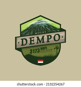 Mountain Logo. The mountain originating from Indonesia (South Sumatra) is named Mount Dempo. with a height of 3,173 meters