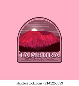 Mountain Logo. The mountain originating from Indonesia (Sumbawa) is named Mount Tambora. with a height of 2,850 meters.