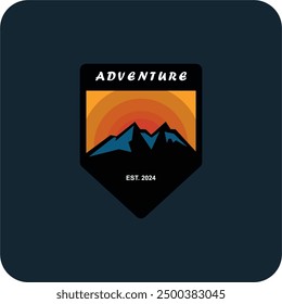 Mountain Logo Outdoor Adventure, Badges, Banners, Emblem Pro Vector