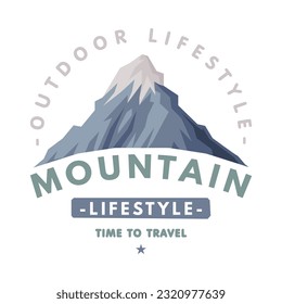 Mountain Logo for Outdoor Adventure and Hiking Tourism Vector Template