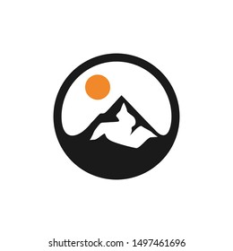 Mountain Logo, outdoor adventure. Vector graphic for t shirt and other uses. Mountain Logo. Flat design logo template.