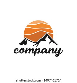 Mountain Logo, outdoor adventure. Vector graphic for t shirt and other uses. Mountain Logo. Flat design logo template.