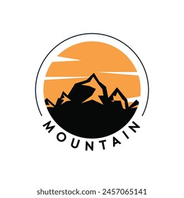 Mountain Logo, outdoor adventure . Vector graphic for t shirt and other uses.
