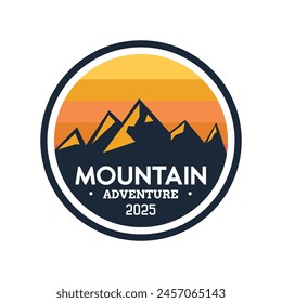 Mountain Logo, outdoor adventure . Vector graphic for t shirt and other uses.