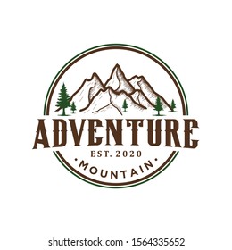 Mountain Logo Outdoor Emblem Circle Adventure Stock Vector (Royalty ...