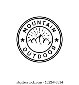 Mountain logo with outline style