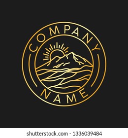Mountain logo with outline style