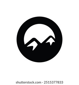 Logotipo da montanha, Modelo de vetor de design de logotipo de pico