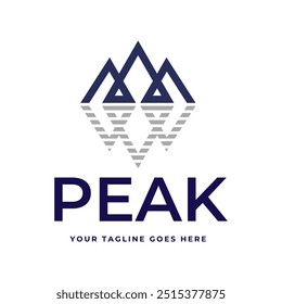 Logotipo da montanha, Modelo de vetor de design de logotipo de pico