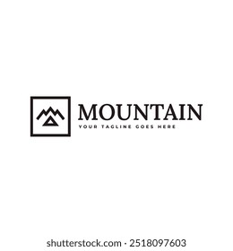 Logotipo de la montaña, Plantilla de Vector del diseño del logotipo de la cumbre