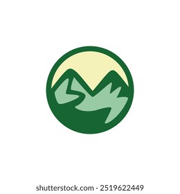 Logotipo de la montaña, Plantilla de Vector del diseño del logotipo de la cumbre