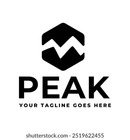 Mountain logo, Peak logo design vector template