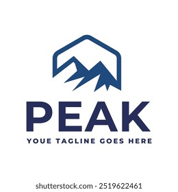 Logotipo de la montaña, Plantilla de Vector del diseño del logotipo de la cumbre